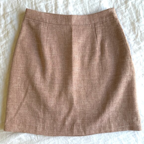 Pink Tweed Structured Skirt - Picture 2 of 5